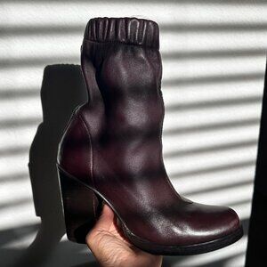 OPENING CEREMONY LUCIE BOOT, 36 (5.5), BURGUNDY LEATHER